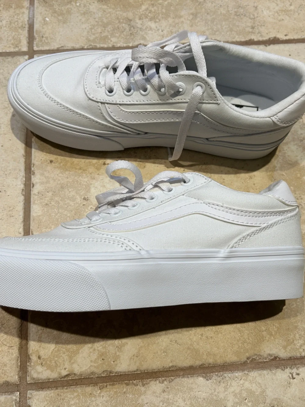 White women’s Vans Brooklyn Ls Platform Shoe